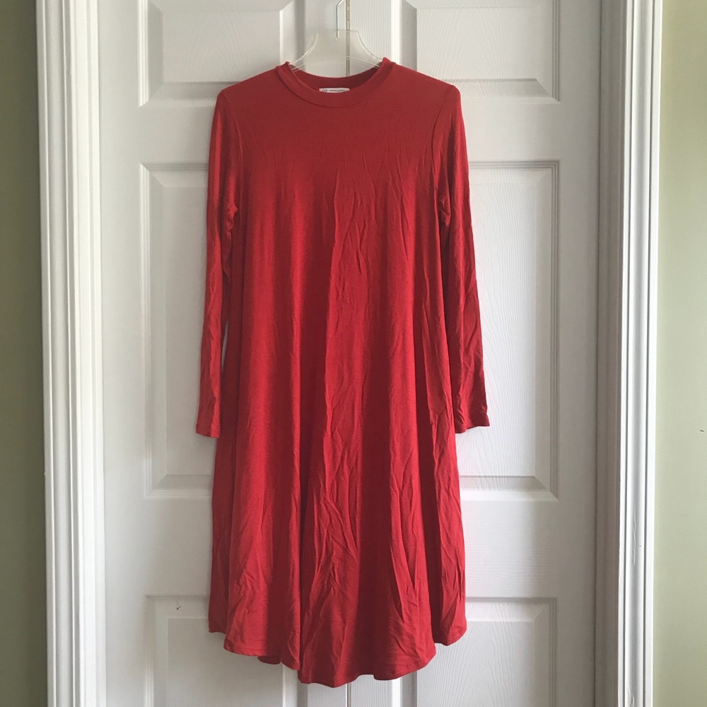 Boutique style long sleeve swing dress